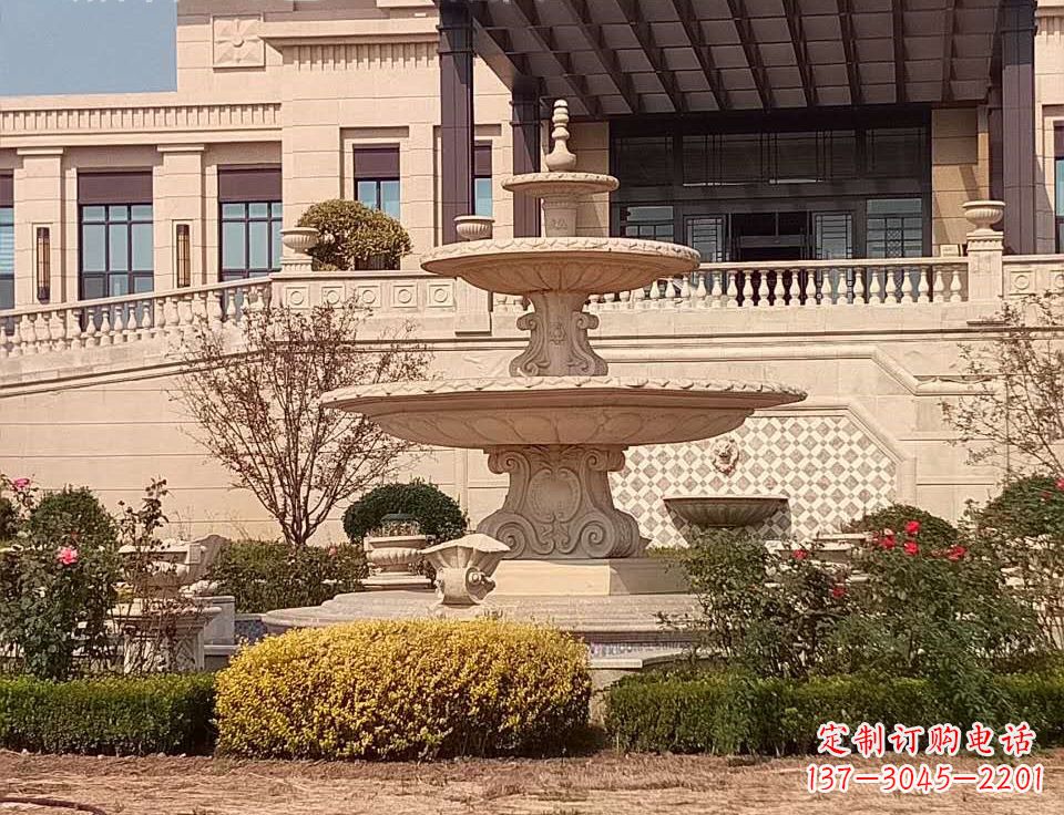湖南中领雕塑定制精美喷泉鱼石雕