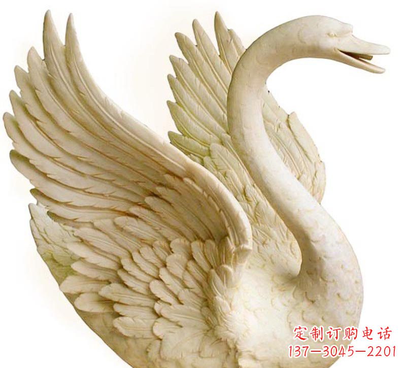湖南公园喷水天鹅石雕