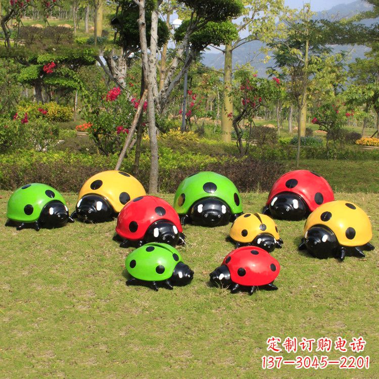 湖南幼儿园瓢虫雕塑摆件