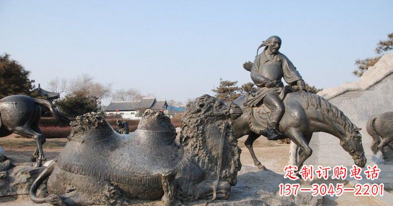 湖南精致古典 骑马雕塑
