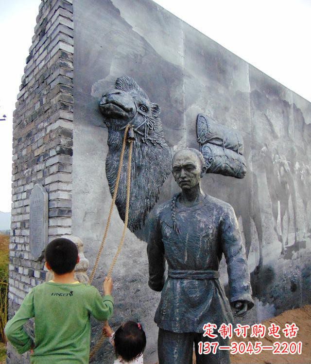 湖南清朝人物骆驼雕塑
