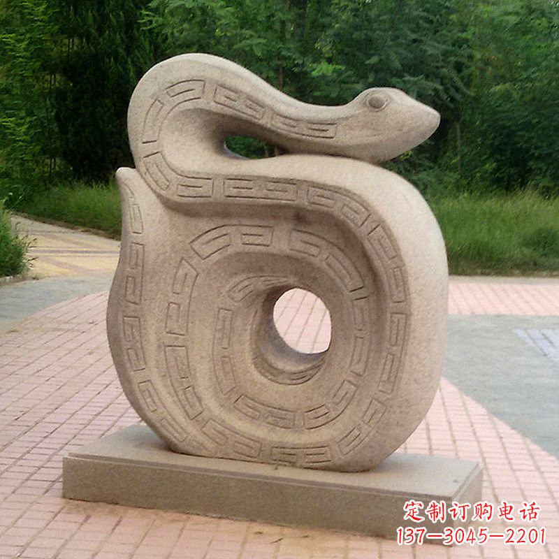 湖南砂岩动物蛇雕塑