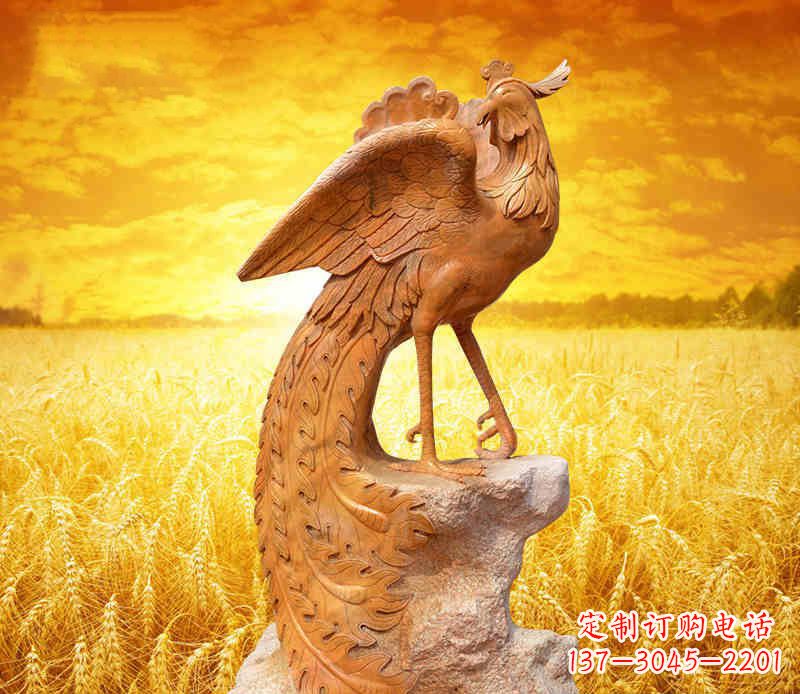 湖南公园神兽凤凰石雕