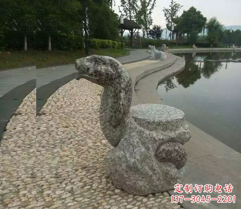 湖南中领雕塑-十二生肖蛇石雕