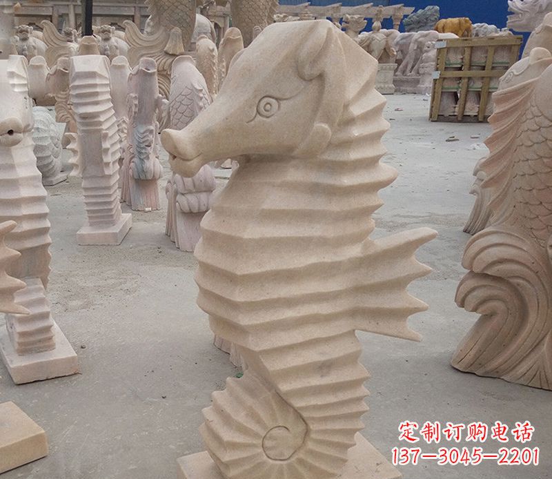 湖南海马石雕塑——精美的艺术美学