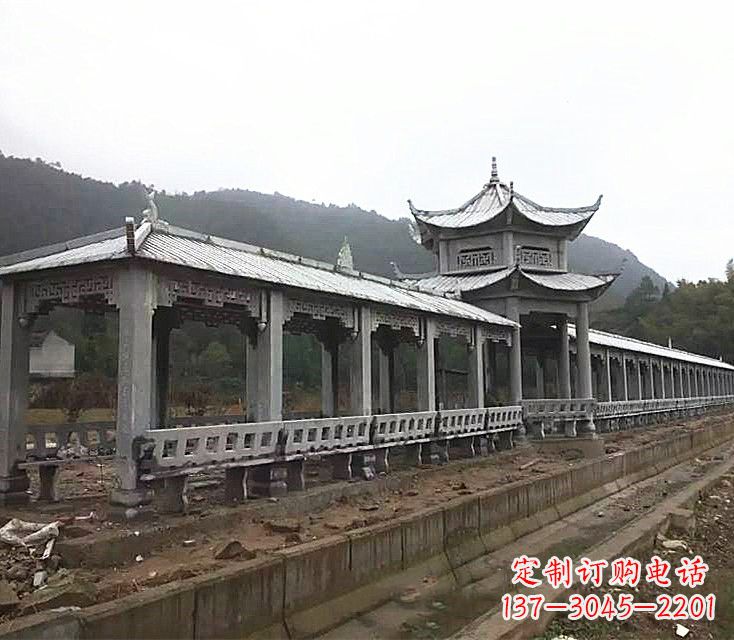 湖南公园石雕亭子长廊