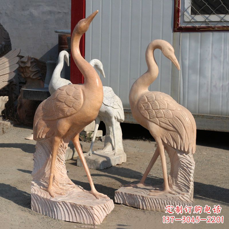 湖南精美雕刻仙鹤景观石雕