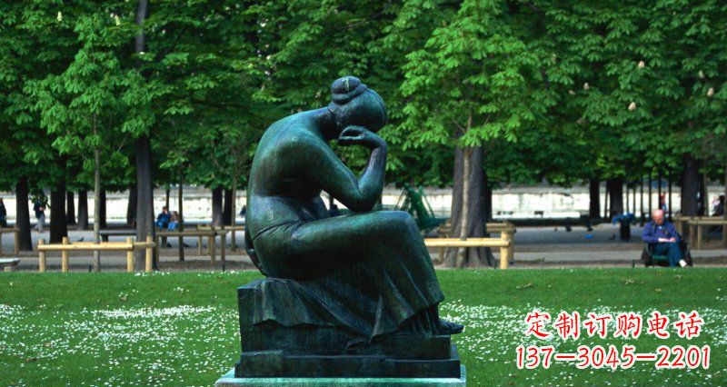 湖南经典精美女人铜雕