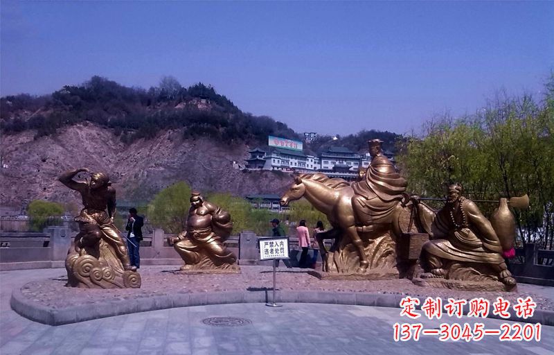 湖南精美铜雕唐僧师徒小品