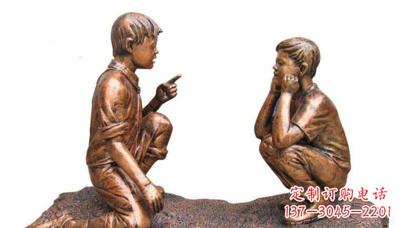 湖南专业定制小品铜雕-尊贵的雕塑男孩