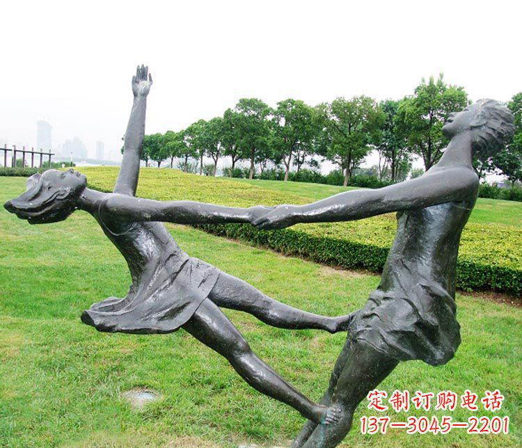 湖南公园跳舞的女孩铜雕