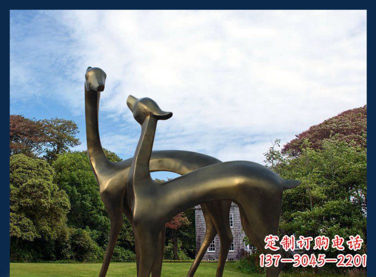 湖南 优雅铜鹿风格雕塑