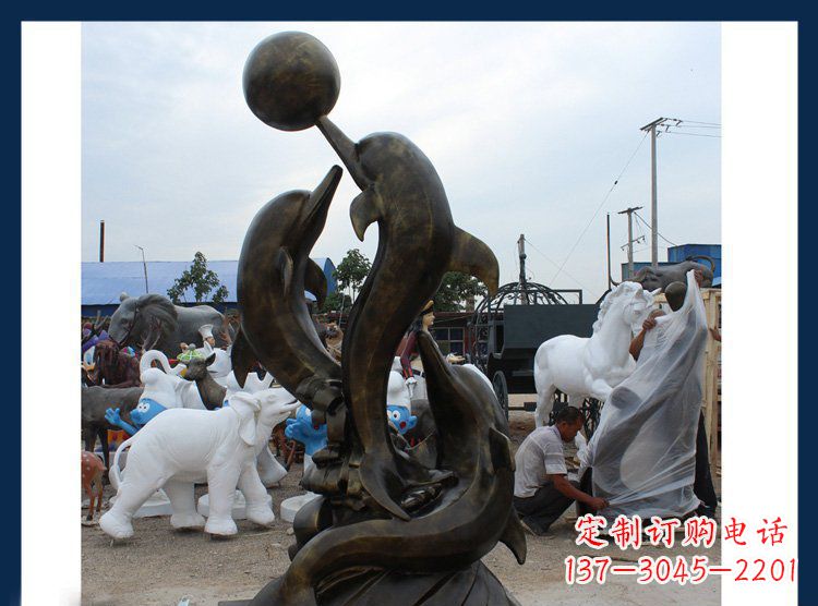 湖南铜质海豚造型雕塑