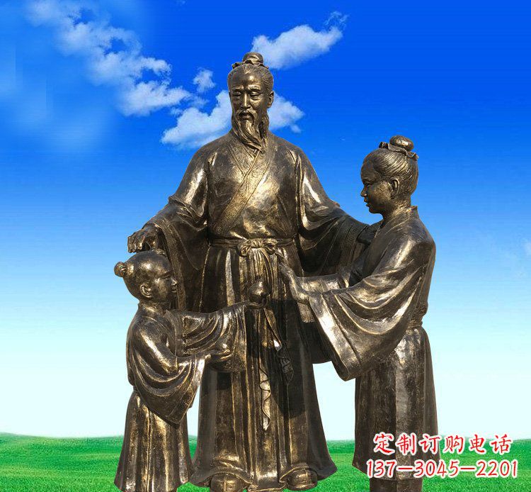 湖南铜雕艺术精美人物雕塑——孔融让梨