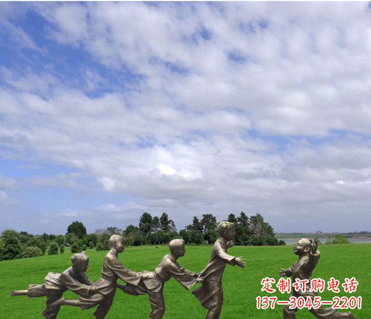 湖南铜雕老鹰抓小鸡游戏人物雕塑