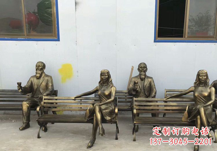 湖南唯美女性铜雕美女长椅