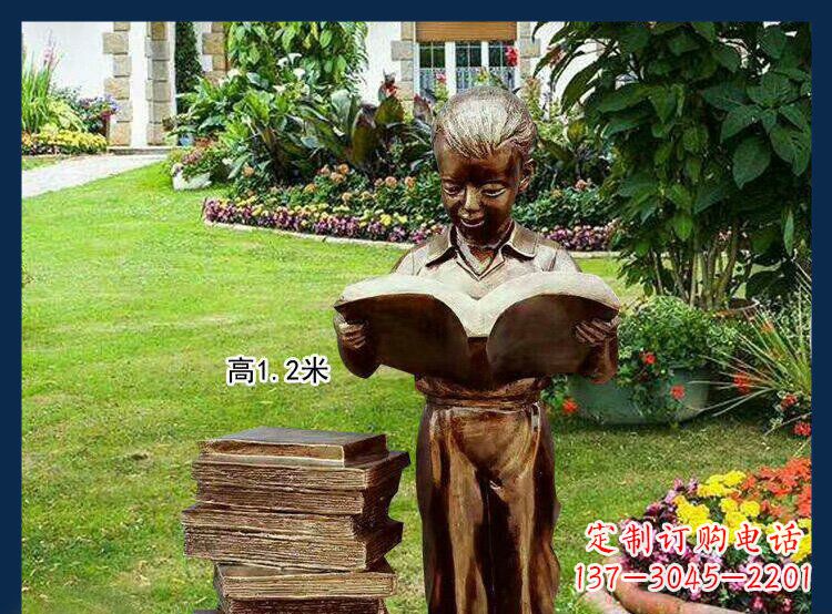 湖南公园铜雕西方美女看书人物雕塑