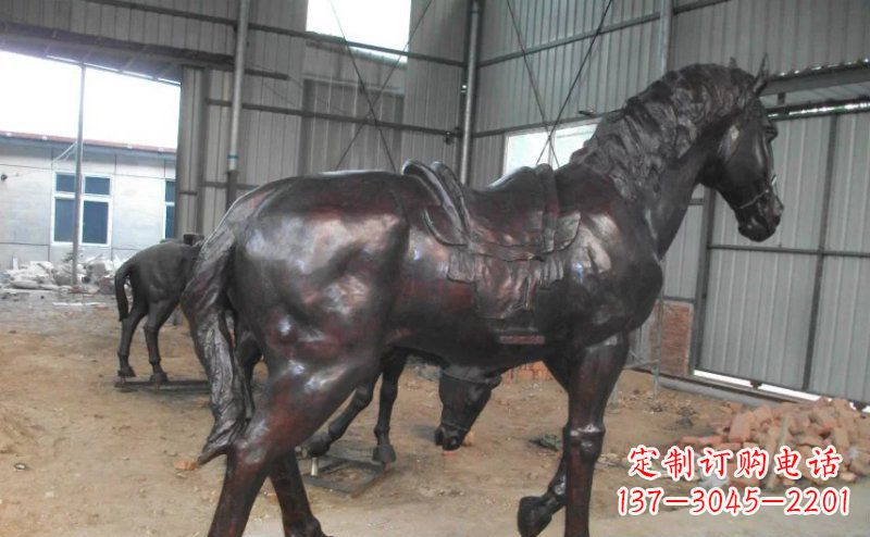 湖南公园铜马动物铜雕