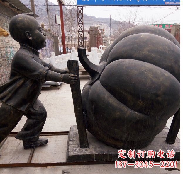 湖南精致男孩铜雕