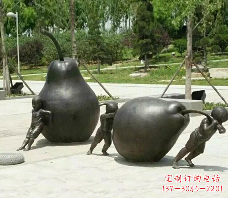 湖南迷人的孩童铜雕