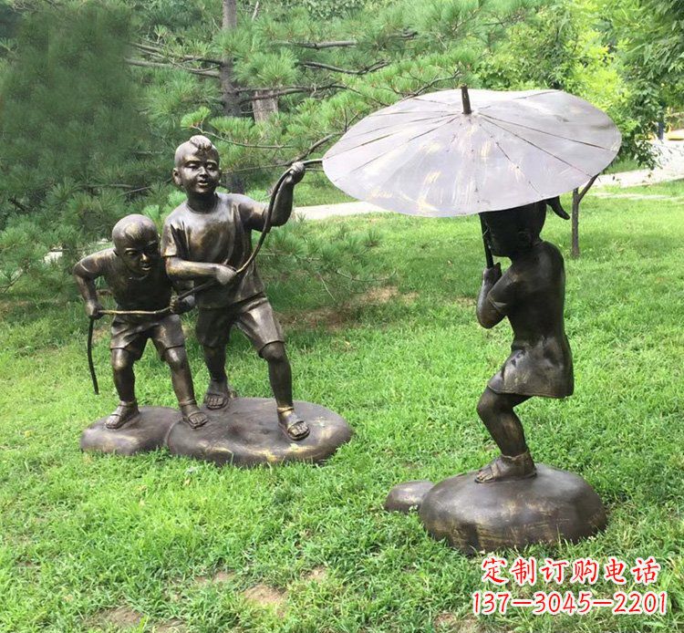 湖南趣味活动儿童铜雕