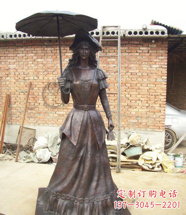 湖南公园西洋美女人物铜雕