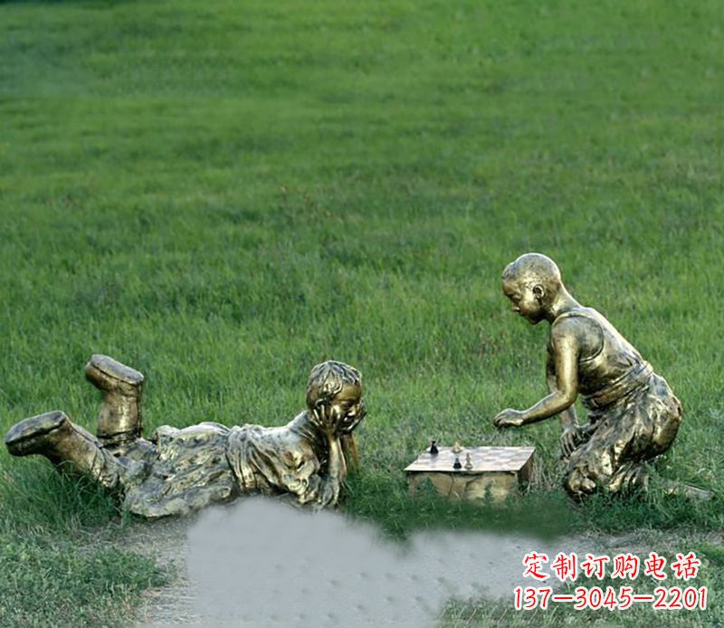 湖南优雅精致的儿童铜雕