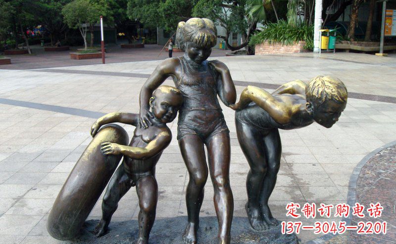 湖南浪漫情怀小孩铜雕