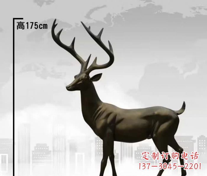 湖南精美的铜制公园小鹿雕塑