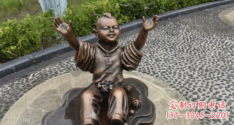 湖南精致雕塑,匠心创造——小男孩铜雕