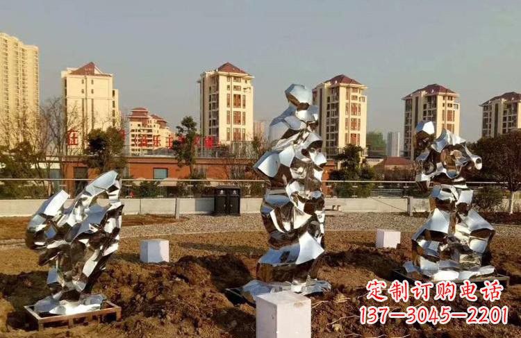 湖南定制公园小区不锈钢太湖石雕塑