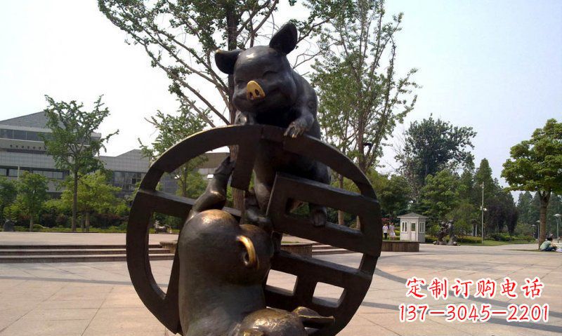 湖南优雅而富有表现力的动物铜雕