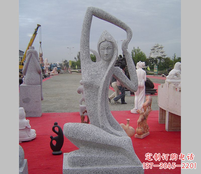 湖南中领雕塑定制精美瑜伽美女雕塑