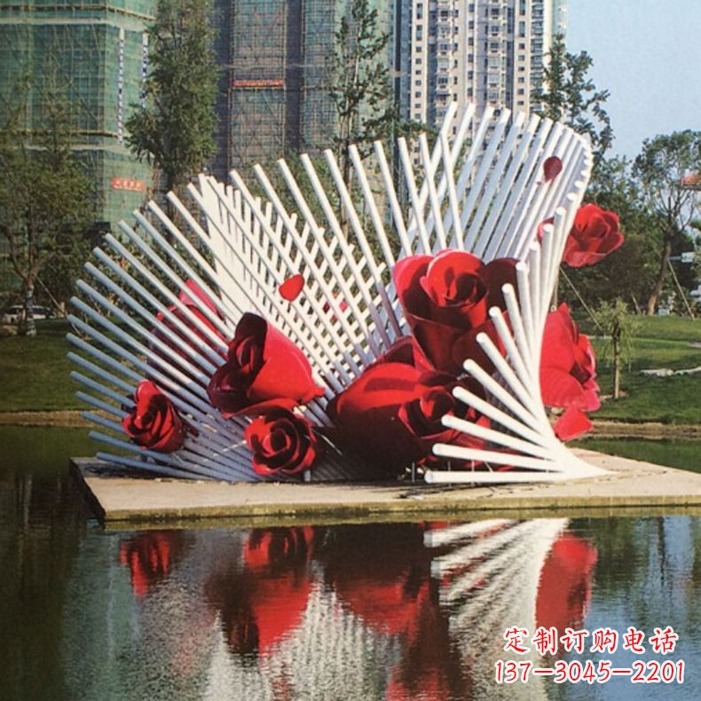 湖南玫瑰之美,不锈钢艺术雕塑