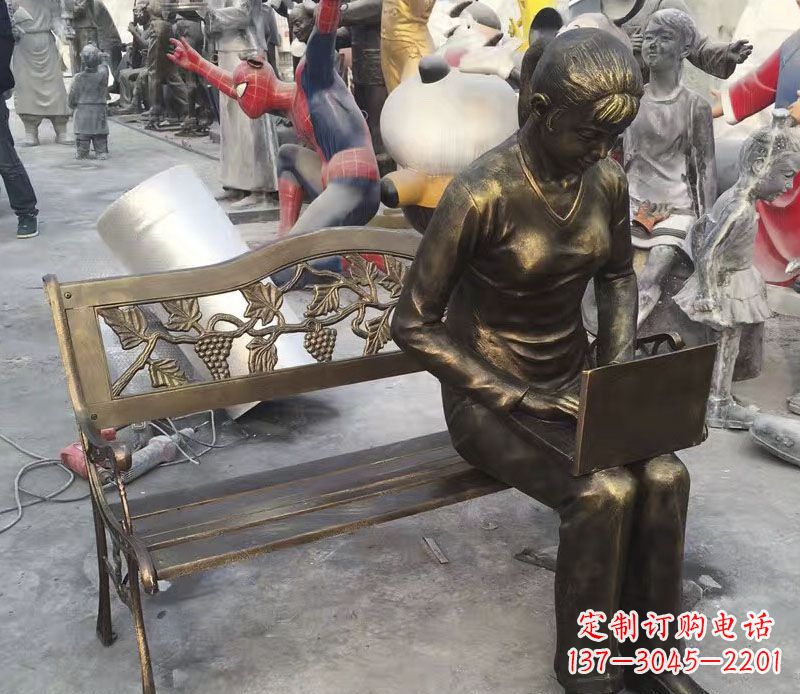 湖南中领雕塑推出优雅可爱的女孩铜雕