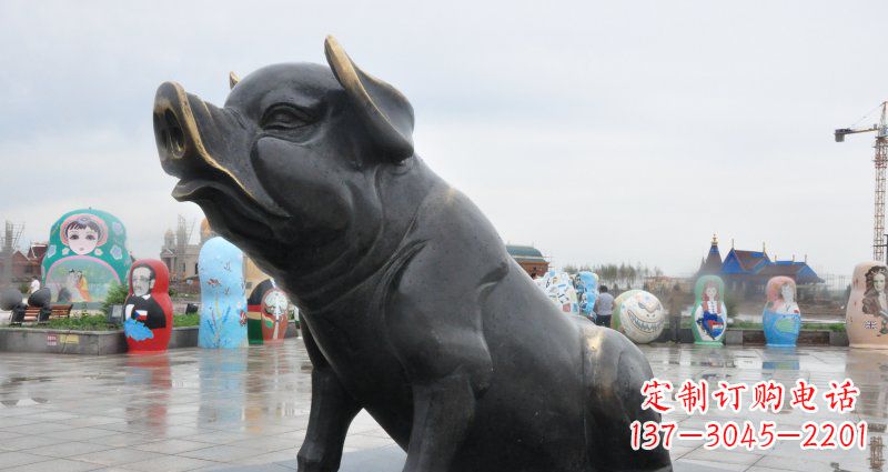 湖南活力四射的动物铜雕塑