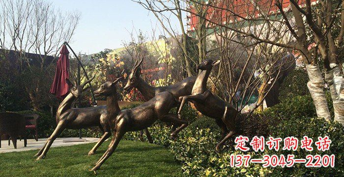 湖南中领雕塑精美铜鹿动物雕塑