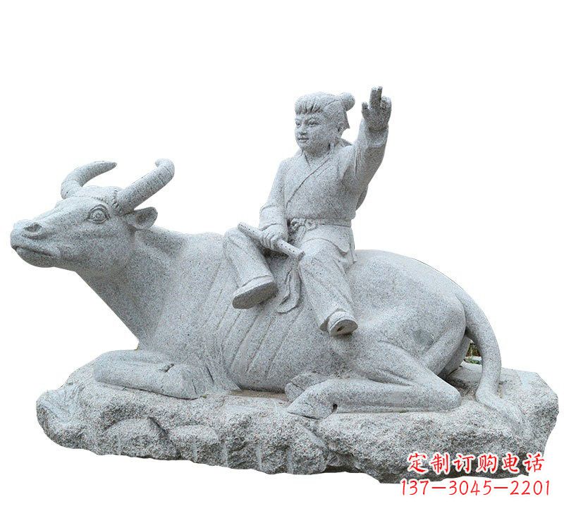 湖南牧童牛石雕塑,实现公园优雅美观