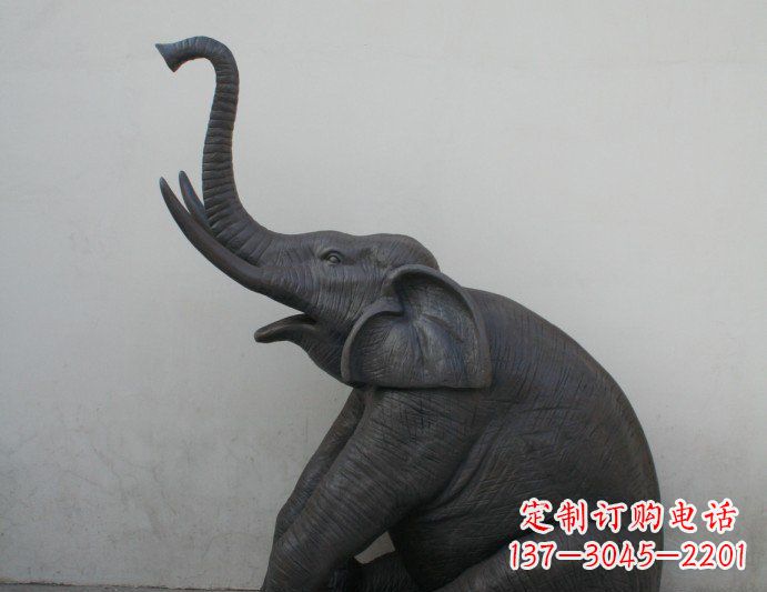 湖南铜雕大象喷水动物塑像