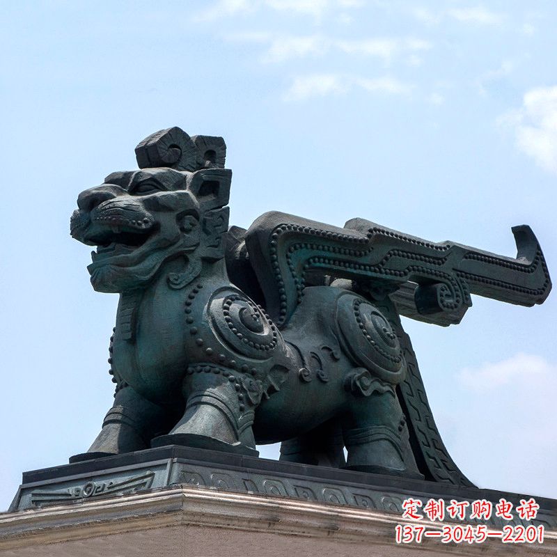 湖南中领雕塑-铜制獬豸雕塑