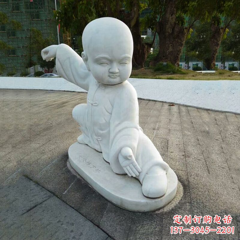 湖南瑞士艺术家精美制作的和尚汉白玉石雕塑