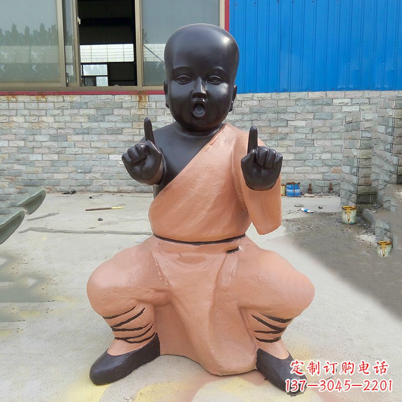 湖南铜雕功夫小和尚