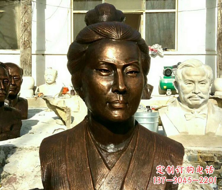 湖南传承经典,精美雕塑李清照胸像铜雕