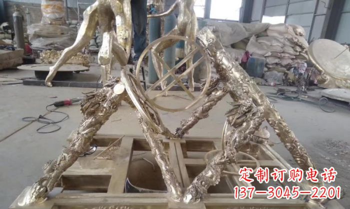 湖南古代浑天仪铜雕 (2)