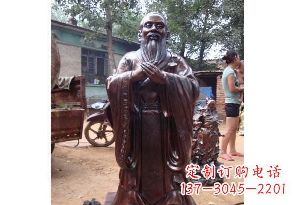 湖南人物雕塑精美玻璃钢仿铜雕塑——孔子系列