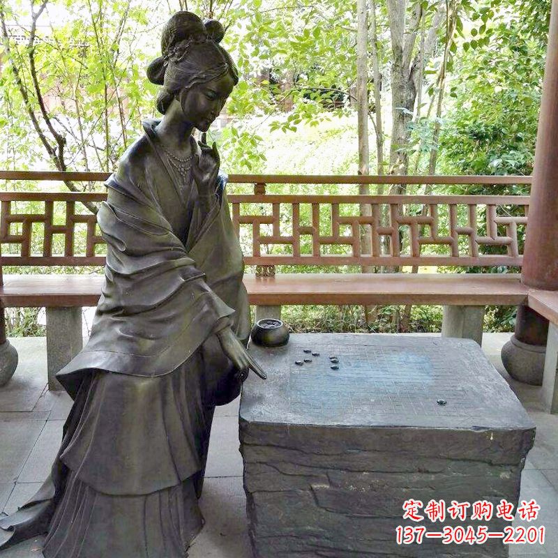 湖南古代美女西施下棋情景雕塑