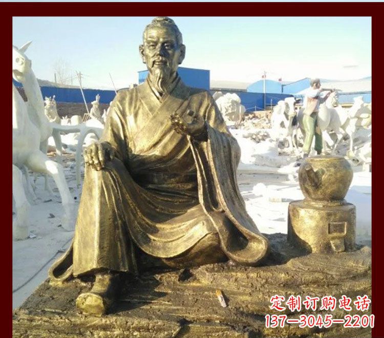 湖南张仲景雕塑——杰出古代名人熬中药的传奇