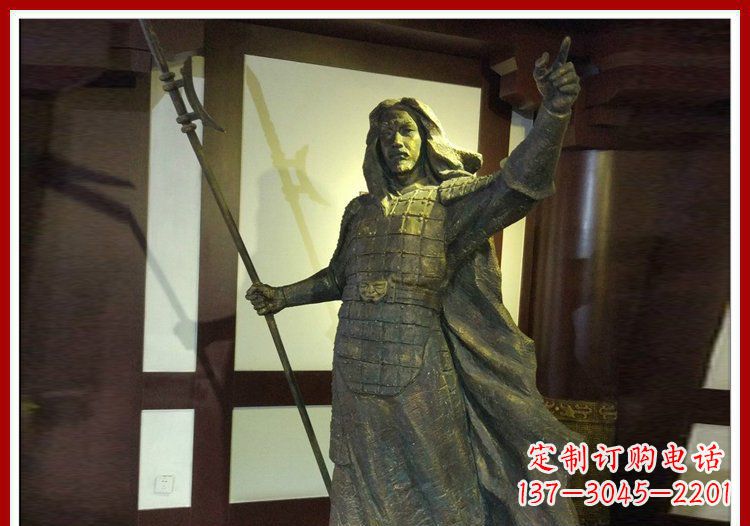 湖南古代名人吕布铜雕 (2)