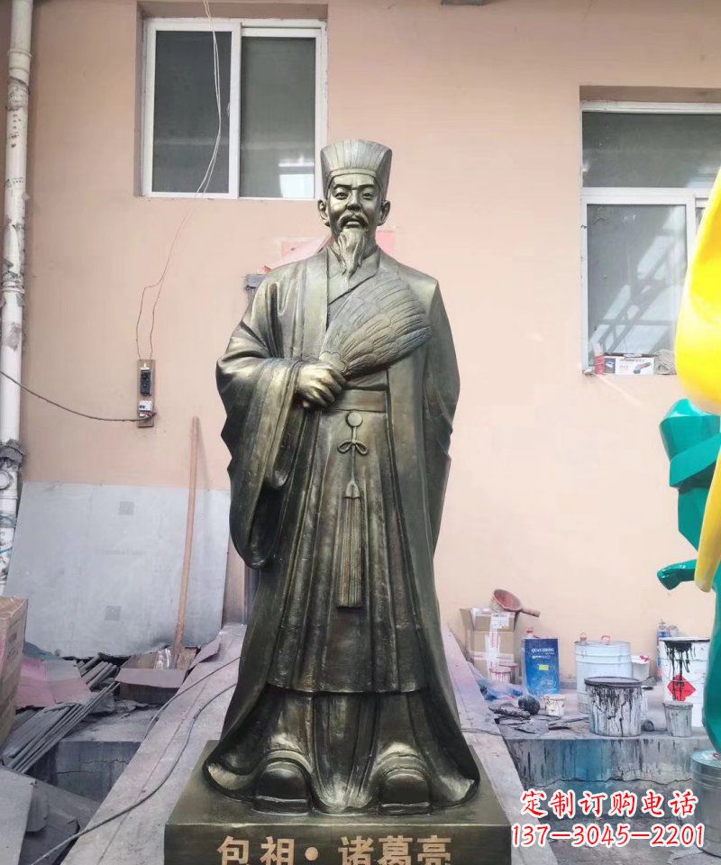 湖南中领雕塑经典传承,诸葛亮铜雕!