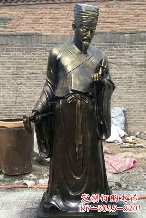 湖南中国古典名医李时珍铜雕塑